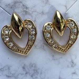 Avon heart earrings  with rhinestone